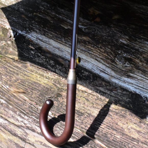 50" Auto Open Classic Italian Wood Stick Umbrella Glen Plaid - Picture 4 of 4